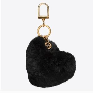 COPY - Tory Burch furry heart keychain
